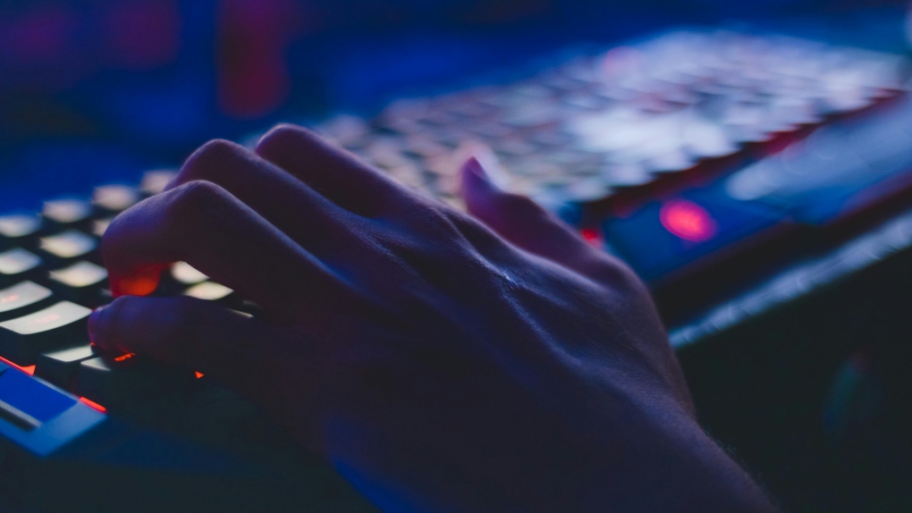 An unidentified person types on a keyboard in a darkened room. (Pexels)