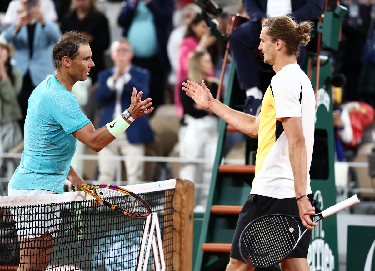 Nadal se bat contre Zverev lors de la première sortie de Roland-Garros