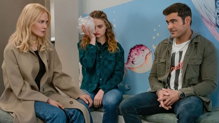 Nicole Kidman, Joey King and Zac Efron in the Netflix rom-com 'A Family Affair.' (Tina Rowden / Netflix via CNN Newsource)