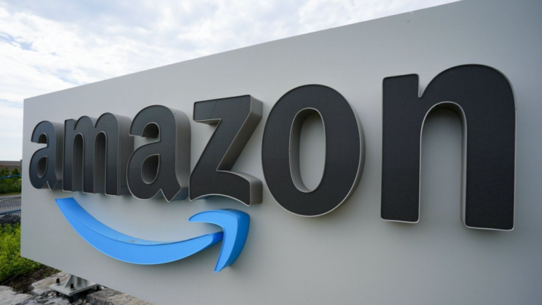 Amazon signage is shown in Ottawa on Monday, July 11, 2022. THE CANADIAN PRESS/Sean Kilpatrick