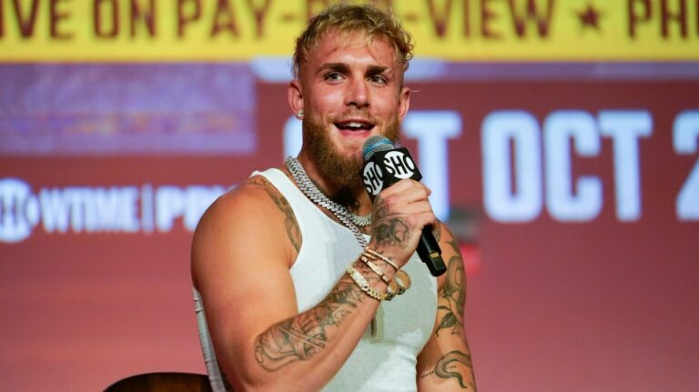 Jake Paul speaks during a news conference Monday, Sept. 12, 2022, in Los Angeles. (Ashley Landis / AP Photo, File)