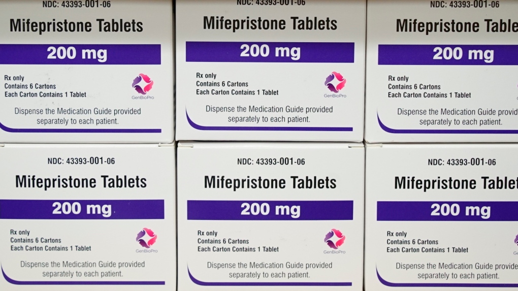 Boxes of the drug mifepristone sit on a shelf at the West Alabama Women's Center in Tuscaloosa, Ala., on March 16, 2022. (AP Photo/Allen G. Breed, File)