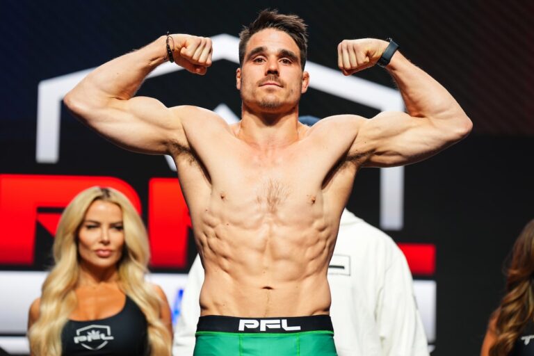 Le Canadien Michael Dufort secoue la tête après avoir perdu une décision partagée au PFL 5
