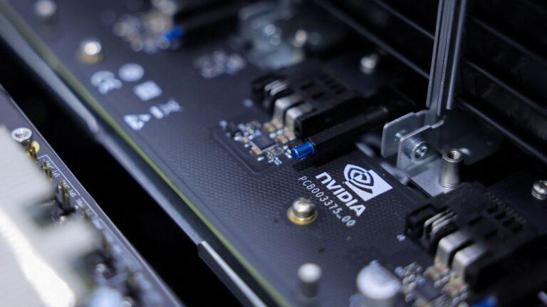 A piece of equipment with the Nvidia logo seen in Taipei, Taiwan, in June 2024. (Ann Wang / Reuters via CNN Newsource)