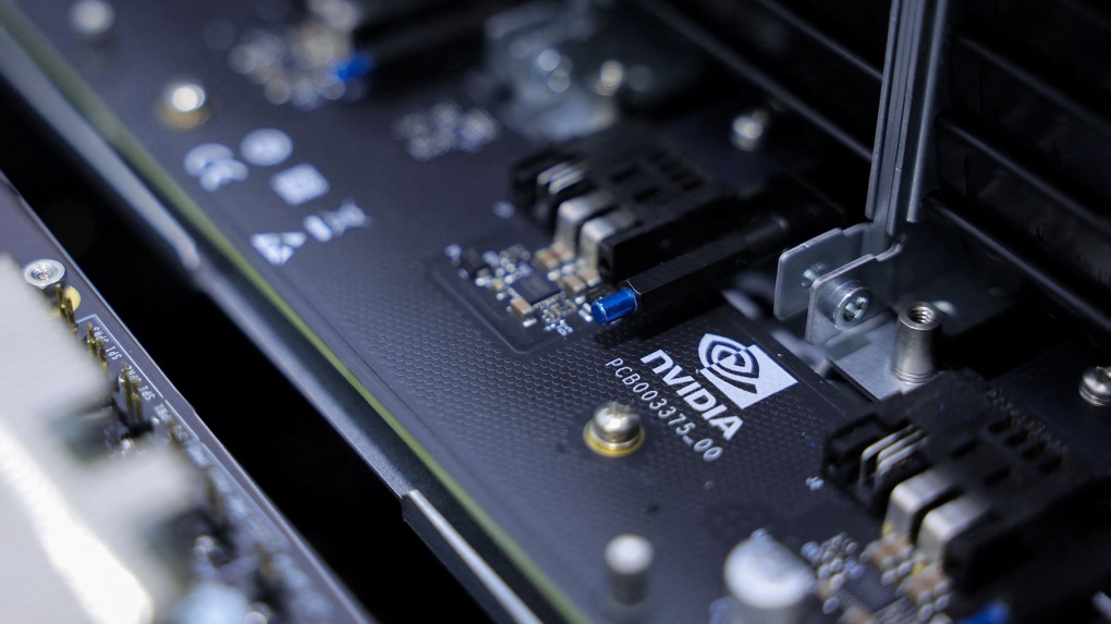 A piece of equipment with the Nvidia logo seen in Taipei, Taiwan, in June 2024. (Ann Wang / Reuters via CNN Newsource)