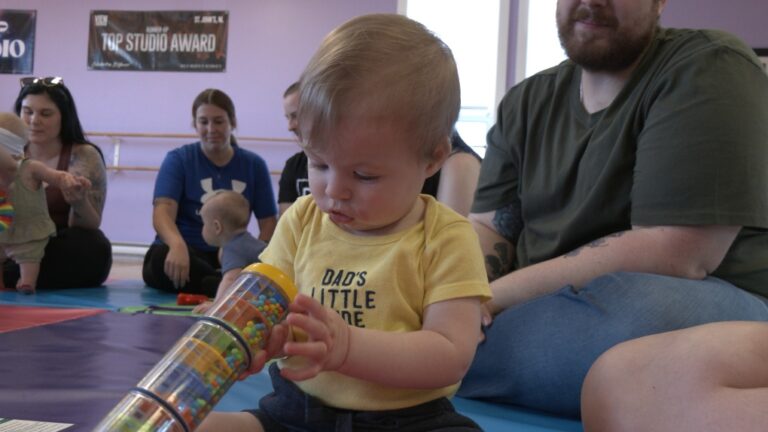 Babies take part in a music class at the Making Music Academy in St. John's, N.L. (CTV News)