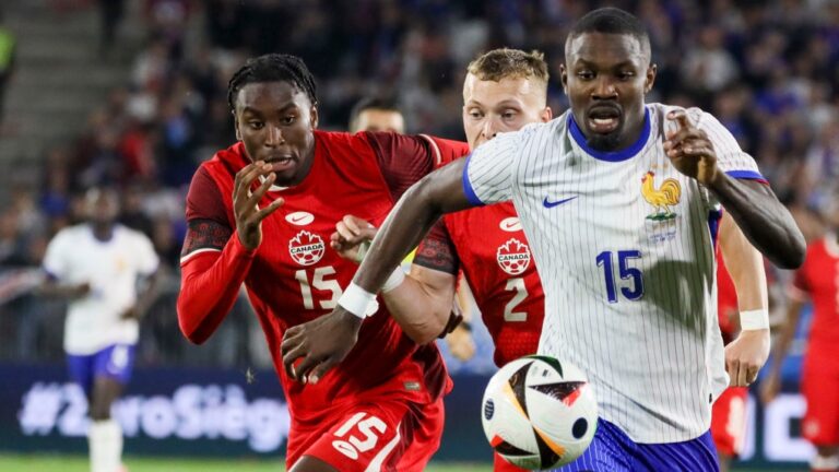 Canada has moved up one place to No. 48 in the latest FIFA men's world rankings. (Yohan Bonnet / The Canadian Press / AP)