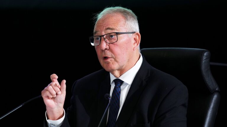 Here's the caption: Defence Minister Bill Blair appears as a witness during the Public Inquiry Into Foreign Interference in Federal Electoral Processes and Democratic Institutions in Ottawa on Wednesday, April 10, 2024. (Sean Kilpatrick / THE CANADIAN PRESS)