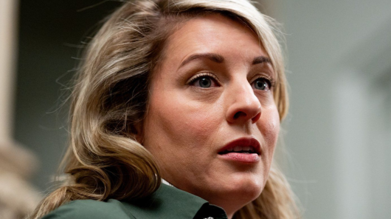 Foreign Affairs Minister Mélanie Joly speaks to reporters before a cabinet meeting on Parliament Hill in Ottawa, on Tuesday, May 7, 2024. THE CANADIAN PRESS/Spencer Colby