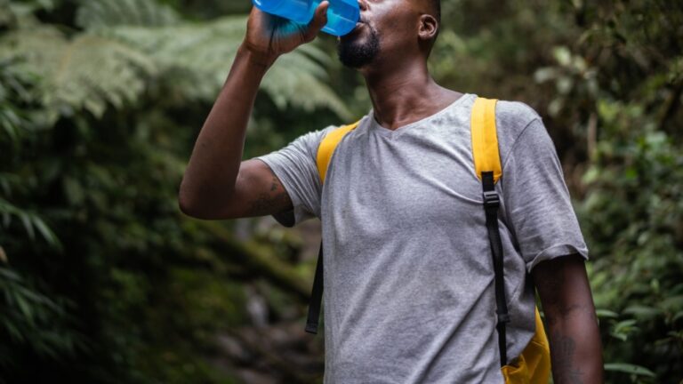 You should carry plenty of water when hiking no matter the season, but especially during hot weather. (FG Trade/E+/Getty Images via CNN Newsource)