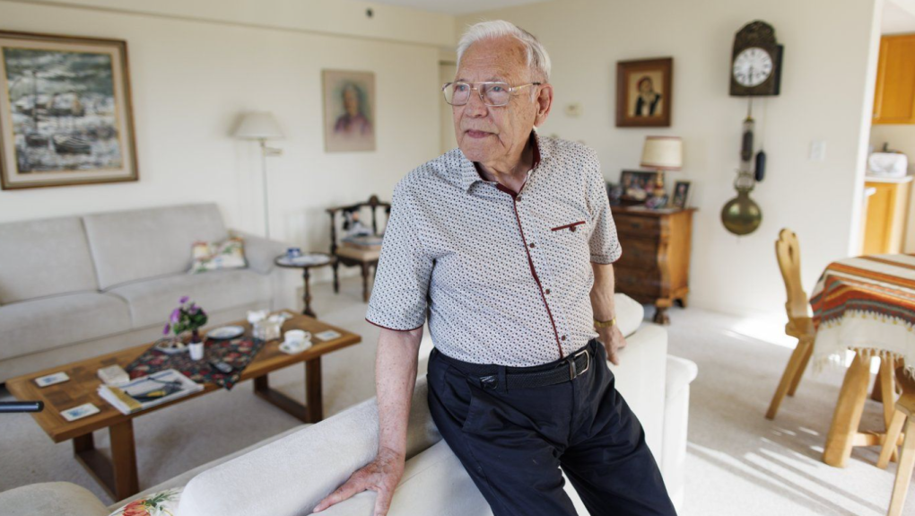 William Ubbens, 93, is photographed in his Brampton apartment on Tuesday, June 25, 2024. THE CANADIAN PRESS/Cole Burston