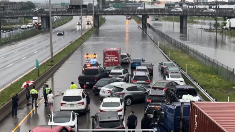 Fermeture de routes importantes dans la région de Montréal en raison de fortes pluies