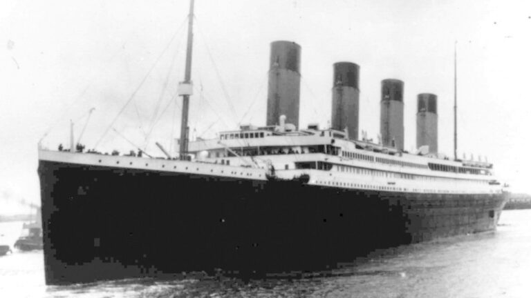 The Titanic leaves Southampton, England, April 10, 1912, on her maiden voyage. The company that owns the salvage rights to the Titanic is undertaking its first expedition to the wreckage of the ship in 14 years. (AP file)