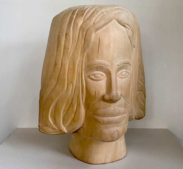 Sculptures en bois de têtes et de formes humaines de Sam Thurston - AVEC L'AIMABLE AUTORISATION