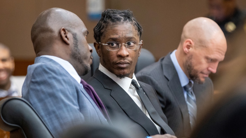Young Thug, whose real name is Jeffery Williams, is seen at a hearing, Dec. 22, 2022, in Atlanta. (Arvin Temkar/Atlanta Journal-Constitution via AP, File)