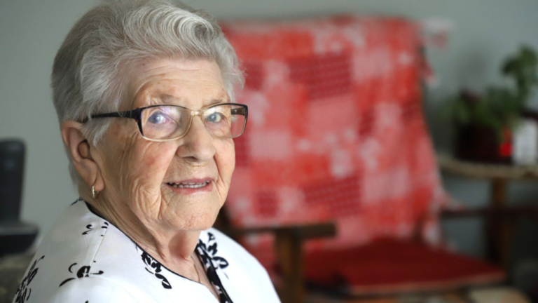 Angeline Charlebois is shown at her home in Levack, Ont., Saturday, June 22, 2024. THE CANADIAN PRESS/Gino Donato
