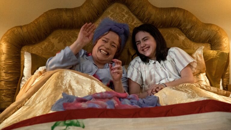This image released by Lionsgate shows Kathy Bates, left, and Abby Ryder Fortson in a scene from "Are You There God? It's Me, Margaret." (Dana Hawley/Lionsgate via AP)