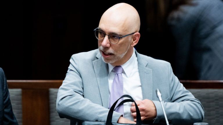 Parliamentary Budget Officer Yves Giroux waits to appear before a committee at the Senate in Ottawa, on Monday, June 3, 2024. THE CANADIAN PRESS/Spencer Colby