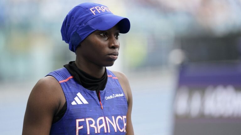 Sylla Sounkamba of team France attends the 4x400m Relay Women of team France during day five of the 26th European Athletics Championships - Rome 2024 at Stadio Olimpico on June 11, 2024 in Rome, Italy. (Photo by Pier Marco Tacca / Getty Images)