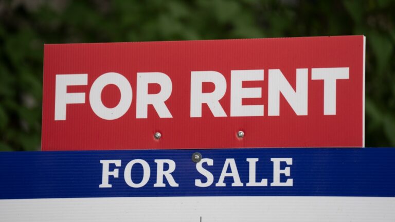 A realtors sign advertises a house as for sale or for rent, in Ottawa on June 9, 2023. (Adrian Wyld / The Canadian Press)