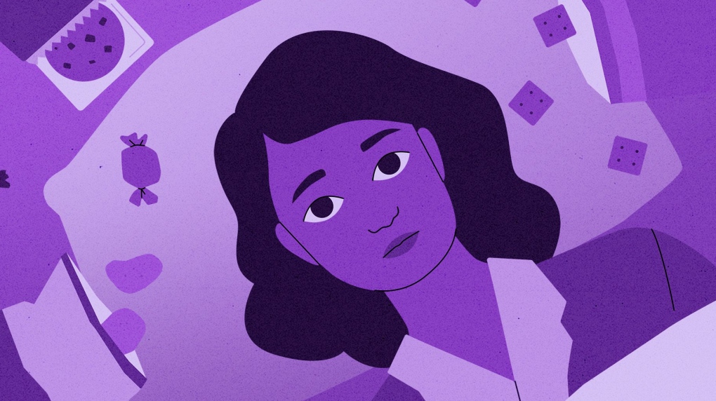 Weight gain and poor nutrition can be the consequences of sleep-related eating disorder, or sleep eating, a type of abnormal or unusual behaviour during sleep. Illustration by Yukari Schrickel/CNN via CNN Newsource