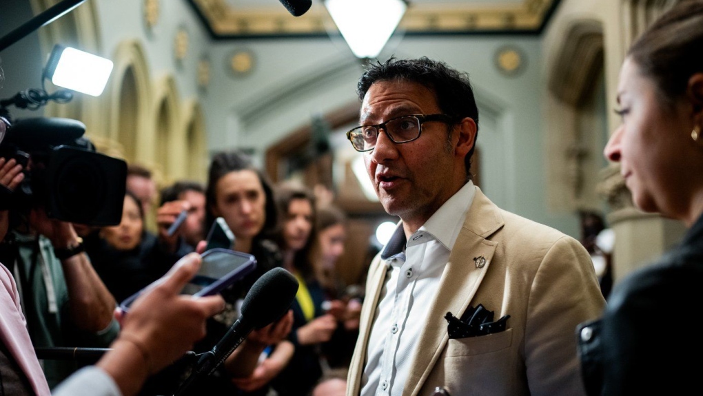 Justice Minister and Attorney General of Canada Arif Virani speaks to reporters ahead of a cabinet meeting on Parliament Hill in Ottawa, on June 11, 2024. THE CANADIAN PRESS/Spencer Colby