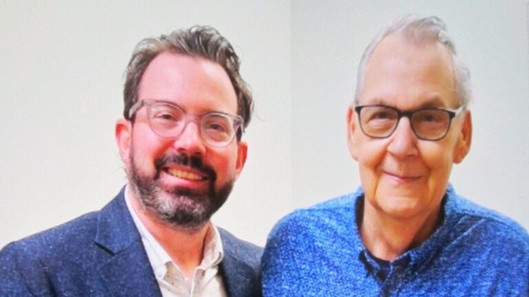 Clinical trial patient Dale Cousins, right, stands with nuclear oncologist Dr. David Laidley after receiving a new prostate cancer treatment at London Health Sciences Centre in London, Ont., in this undated handout photo. THE CANADIAN PRESS/HO - Dale Cousins
