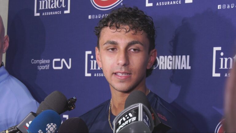 Michael Hage, espoir des Canadiens, parle de son choix au repêchage de la LNH et de la fierté qu'il suscite chez son père