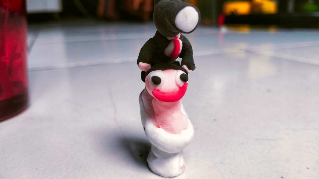 Viral 'skibidi toilet' craft made from clay (Budi Freadno / Getty Images)