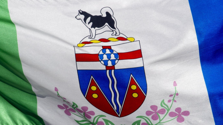 The Yukon territorial flag flies in Ottawa, Monday, July 6, 2020. THE CANADIAN PRESS/Adrian Wyld