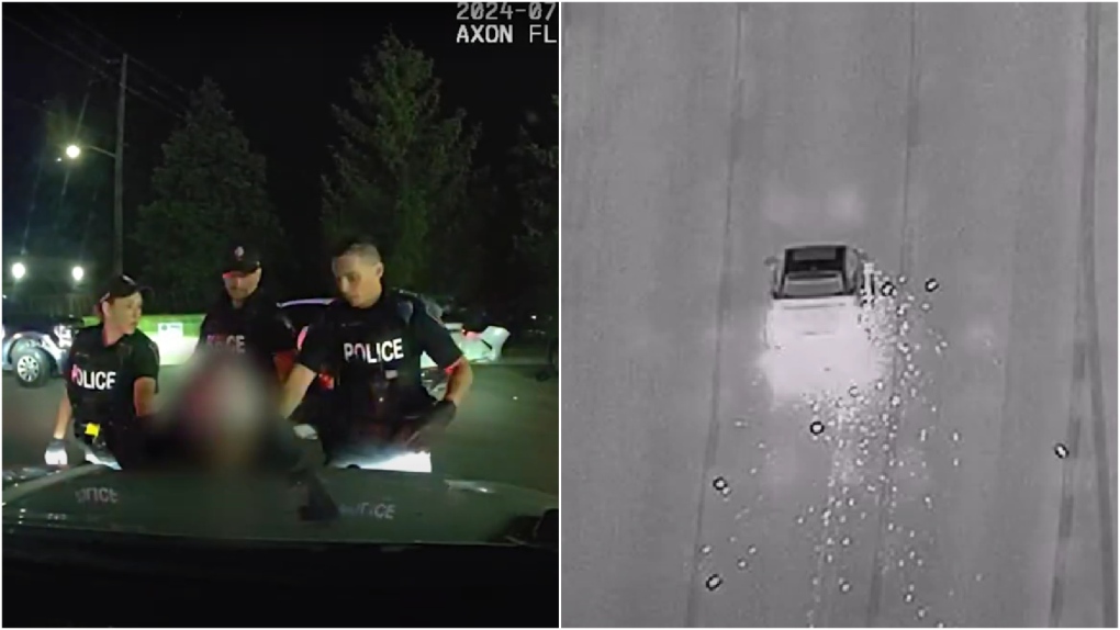 Vidéo d'une course-poursuite policière impliquant une Lamborghini blanche au nord de Toronto