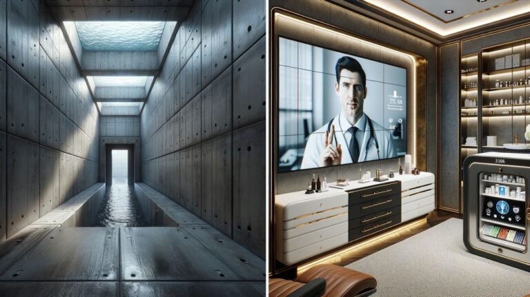 Increasingly, the ultra wealthy are interested in features such as escape tunnels and medical rooms as seen on these renderings. (Courtesy SAFE via CNN Newsource)