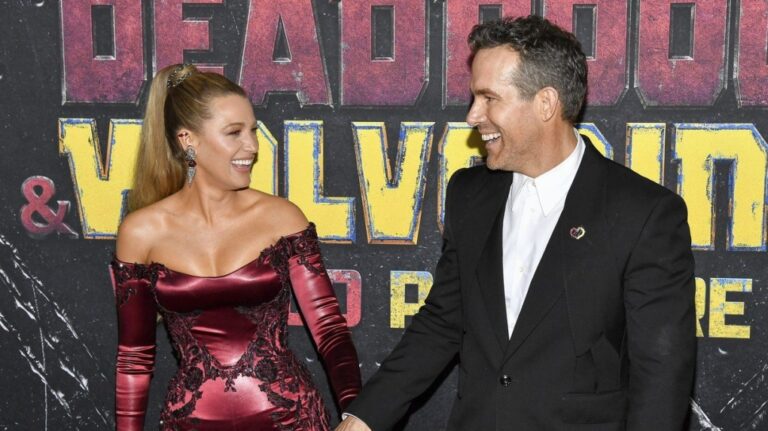 Blake Lively, left, and Ryan Reynolds attend the world premiere of Marvel Studios' "Deadpool & Wolverine" at the David H. Koch Theater on Monday, July 22, 2024. (Evan Agostini/AP Photo)