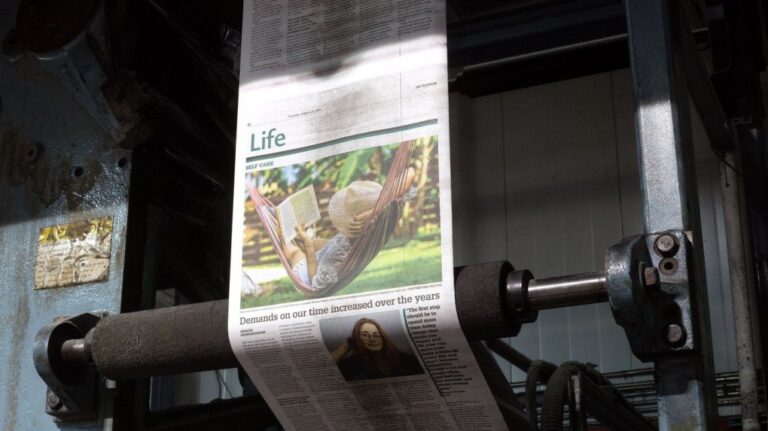 Today is the last day for anyone to pick up the major daily newspaper in Newfoundland and Labrador in print. The St. John's Telegram Printing Press, owned by Saltwire is shown on Thursday, Aug. 22, 2024. THE CANADIAN PRESS/Paul Daly