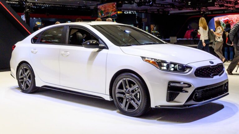 A Kia Forte at the New York International Auto Show in 2019. (Michael Brochstein / SOPA Images / LightRocket / Getty Images via CNN Newsource)
