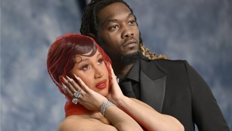Cardi B, left, and Offset appear at the Vanity Fair Oscar Party in Beverly Hills, Calif., on March 12, 2023. (Photo by Evan Agostini/Invision/AP, File)