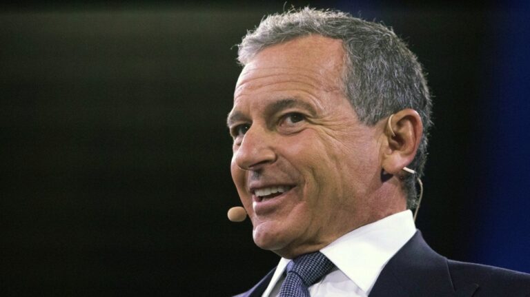 Bob Iger speaks at the Bloomberg Global Business Forum, Sept. 25, 2019, in New York. (AP Photo/Mark Lennihan)