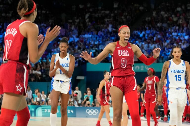 Jeux olympiques de Paris : A'ja Wilson aide les Américaines à tenir tête à la France et à remporter un huitième titre consécutif en basket-ball
