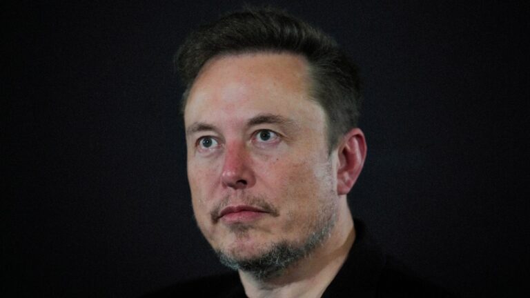 Elon Musk looks on during an in-conversation event with Britain's Prime Minister Rishi Sunak at Lancaster House in London, Nov. 2, 2023. (AP Photo/Kirsty Wigglesworth, Pool, File)