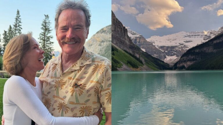 L'acteur Bryan Cranston partage plus de photos de son voyage en montagne en Alberta à travers le lac Louise et Banff