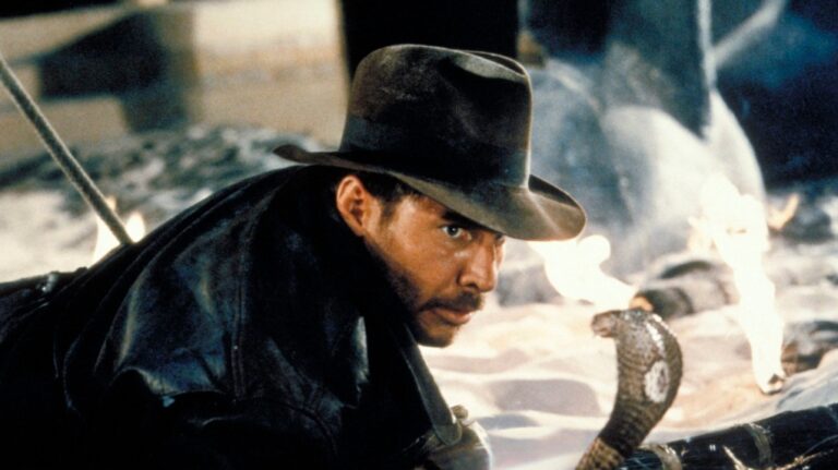 Harrison Ford comes face-to-face with a cobra in a scene from the first of four Indiana Jones adventure films, "Raiders of the Lost Ark." (AP Photo/LucasFilms)