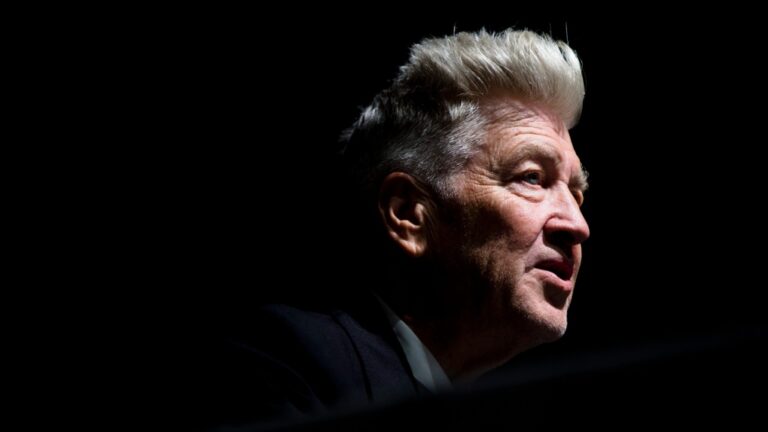 David Lynch speaks during a press preview of David Lynch: The Unified Field, Wednesday, Sept. 10, 2014, at his former school The Pennsylvania Academy of the Fine Arts (PAFA) in Philadelphia. (AP Photo/Matt Rourke)