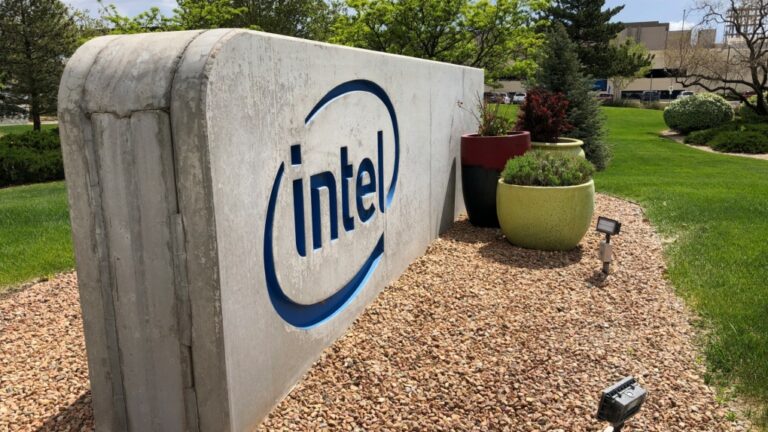 This May 3, 2021, image shows one of the signs at Intel's manufacturing campus in Rio Rancho, New Mexico. THE CANADIAN PRESS/AP-Susan Montoya Bryan