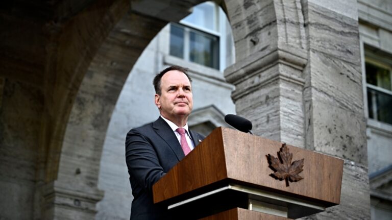 Minister of Labour and Seniors Steven MacKinnon participates in a media availability after a cabinet swearing-in ceremony at Rideau Hall in Ottawa, on Friday, July 19, 2024. THE CANADIAN PRESS/Justin Tang