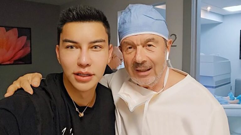 Jack Titus with Dr. Alexander Movshovich, who performed his colour-change procedure. (Mandatory Credit: Courtesy Jack Titus via CNN Newsource)