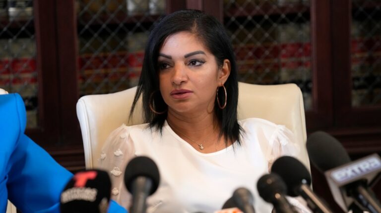 Thalia Graves attends a press conference in Los Angeles on Sept. 24, 2024. (Chris Pizzello / AP Photo)