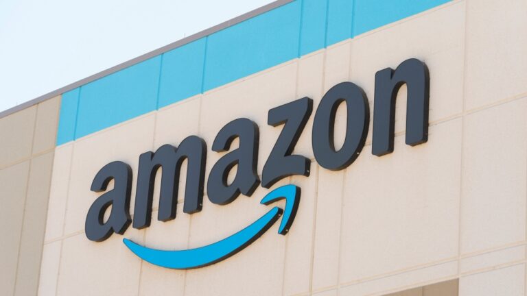 The Amazon logo is seen on the exterior wall of the Amazon OXR1 fulfillment center in Oxnard, Calif., on Wednesday, Aug. 21, 2024. (Damian Dovarganes/AP Photo)