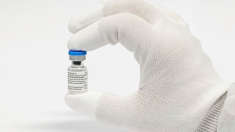 This photo provided by Pfizer in August 2023 shows its RSV vaccine Abrysvo. (Pfizer via AP)