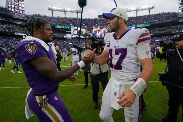 Josh Allen et Lamar Jackson se rencontrent pour le prochain chapitre de leur rivalité lorsque les Bills rendent visite aux Ravens