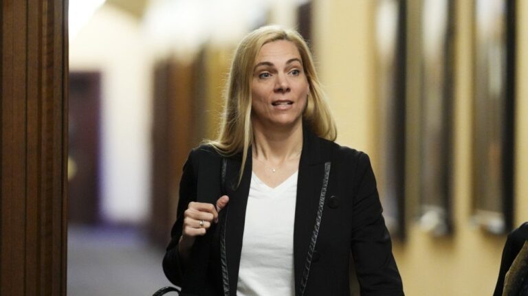 Canadian Heritage Minister Pascale St-Onge arrives to a caucus meeting on Parliament Hill in Ottawa on June 19, 2024. (THE CANADIAN PRESS/Sean Kilpatrick)